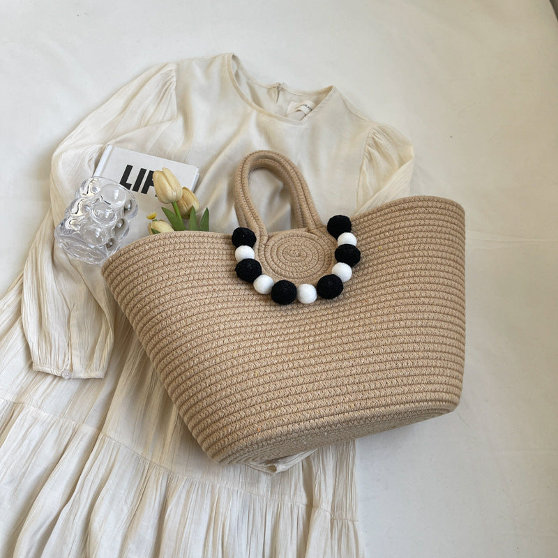 Casual Straw Bucket Bag