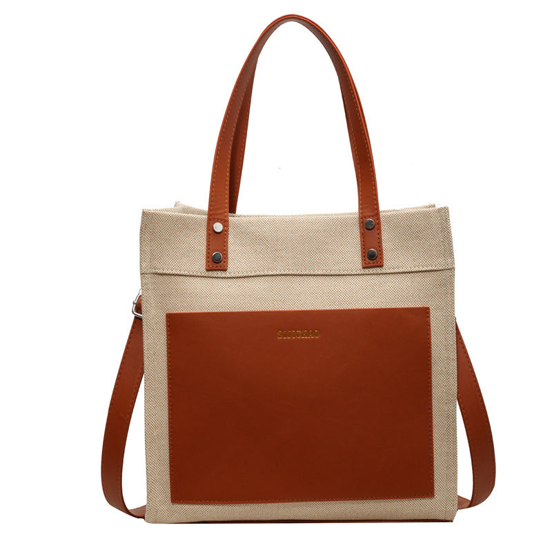 Retro Canvas Contrast Tote Bag