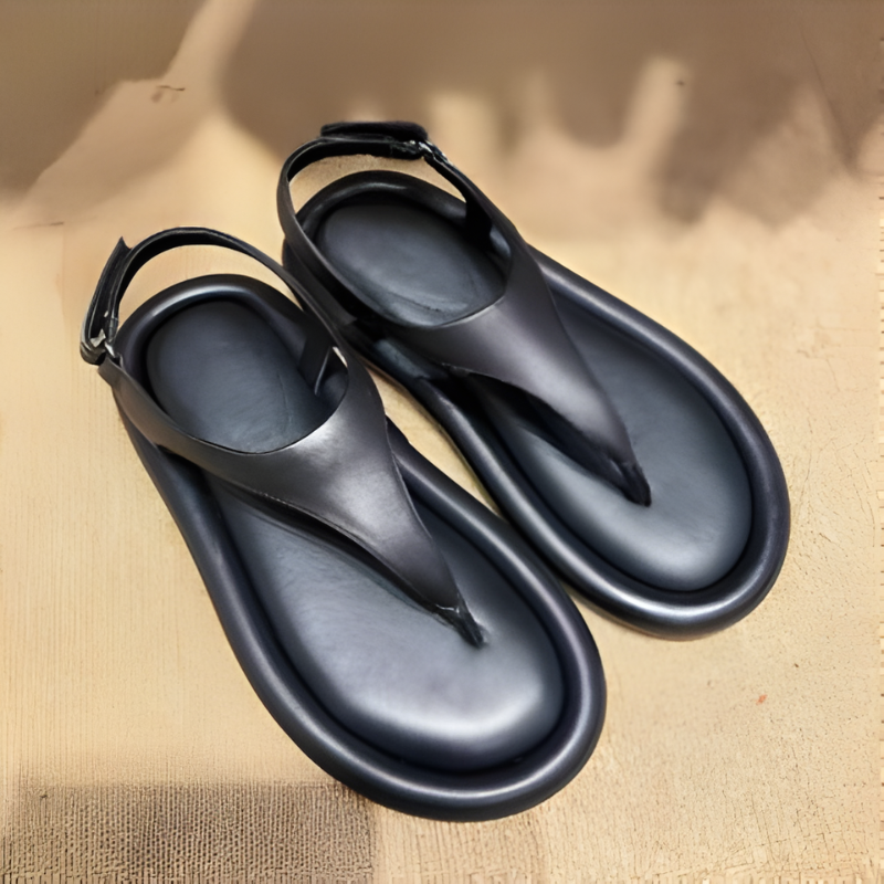 Women Minimalist Puffy Thong Sandals with Backstrap