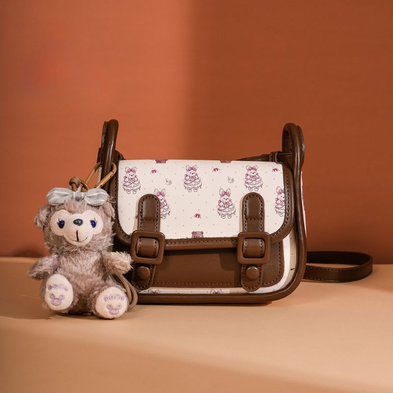 Beibaobao Teddy Print Saddle Shoulder Bag