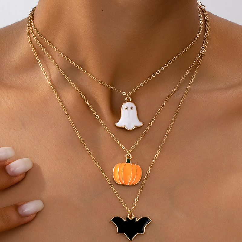 Spooky Charm Women’s Halloween Pendant Necklace Set