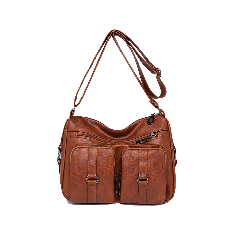 Soft Leather Texture Crossbody Bag