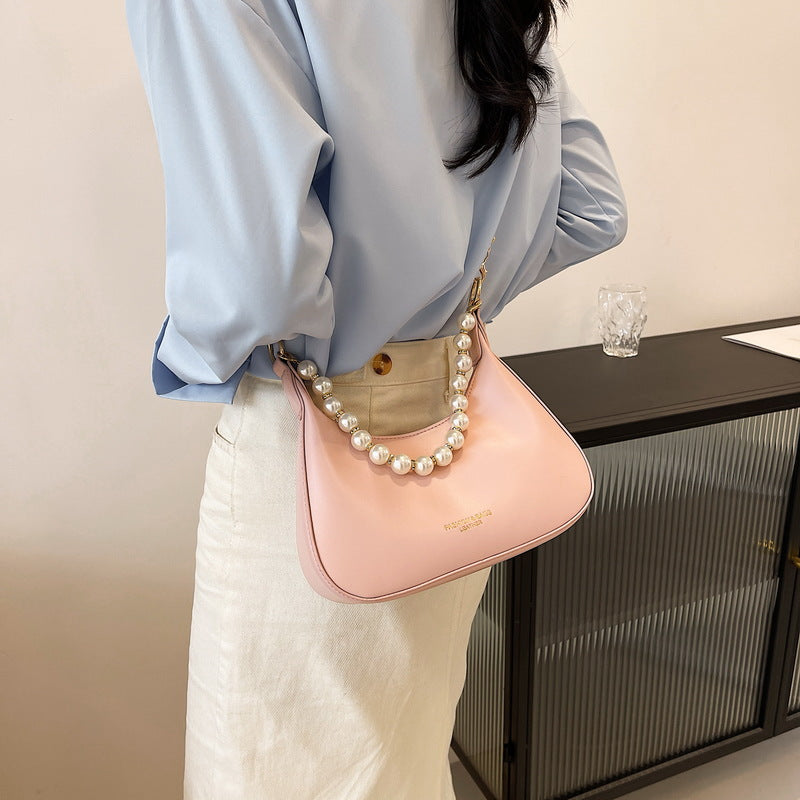 single shoulder diagonal cross bag chain crescent