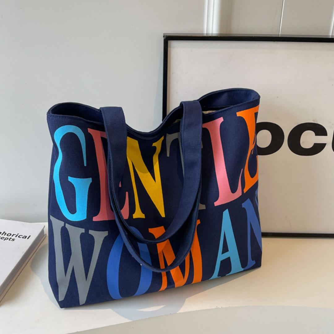 Canvas Letter Commuter Tote Bag