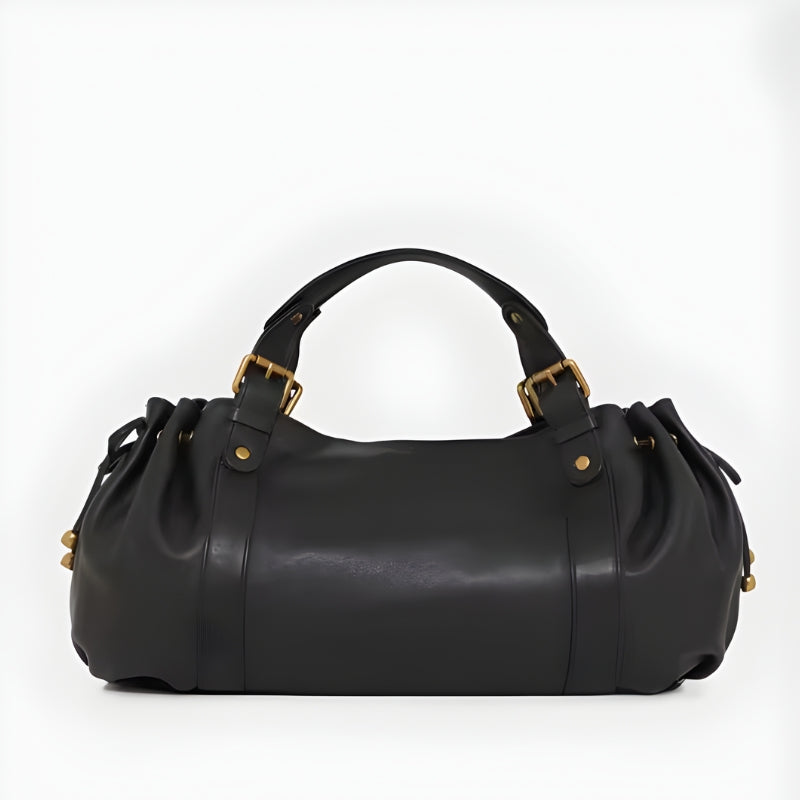 Women's Supple Leather Buckled Handbag