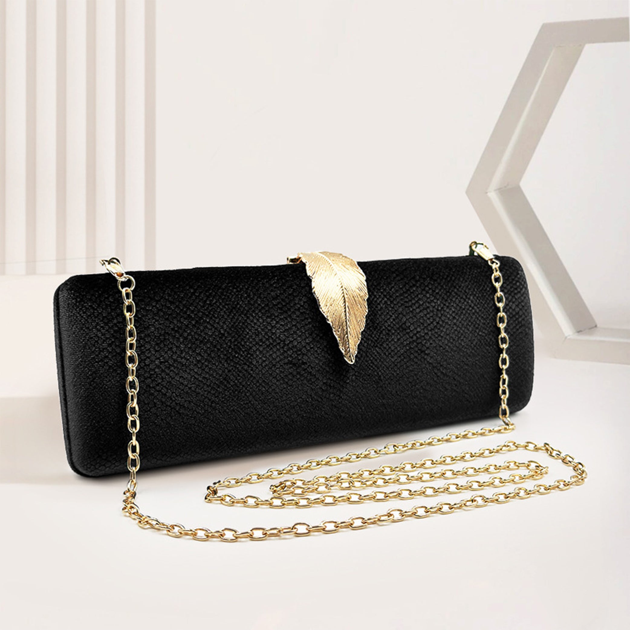 Gala New Leaf Velvet Clutch