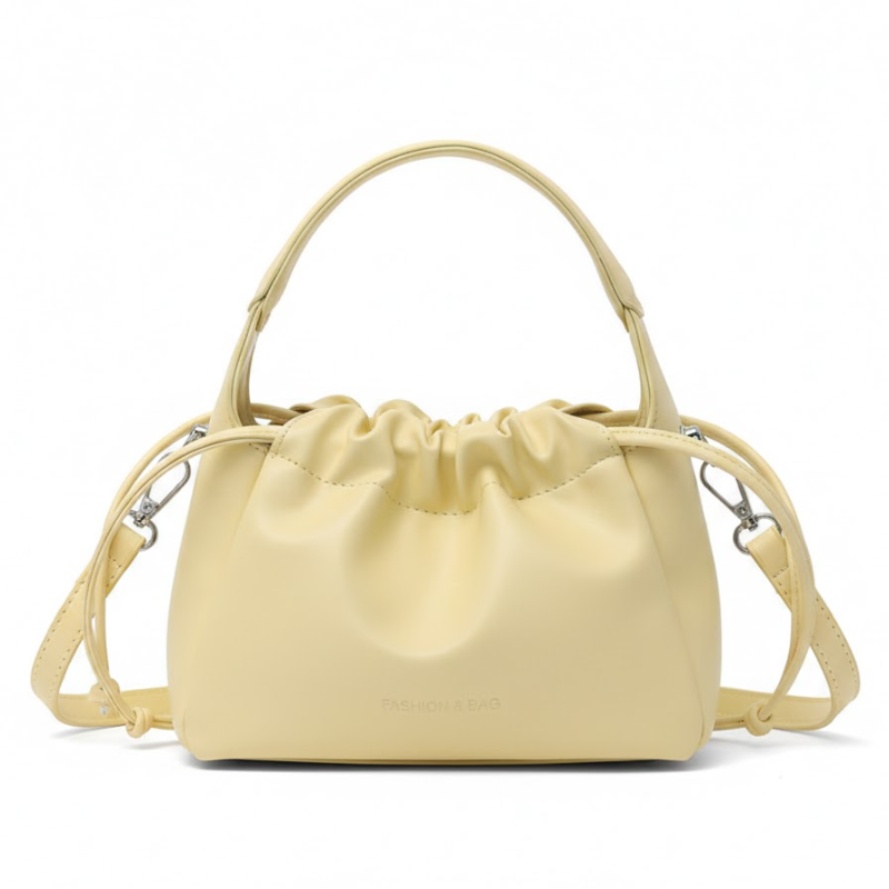 Soft Leather Cloud Pleated Handbag