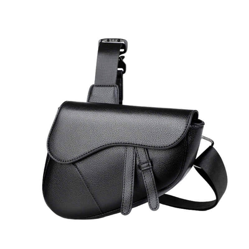 Soft Curve Textured Men's Crossbody saddle Bag