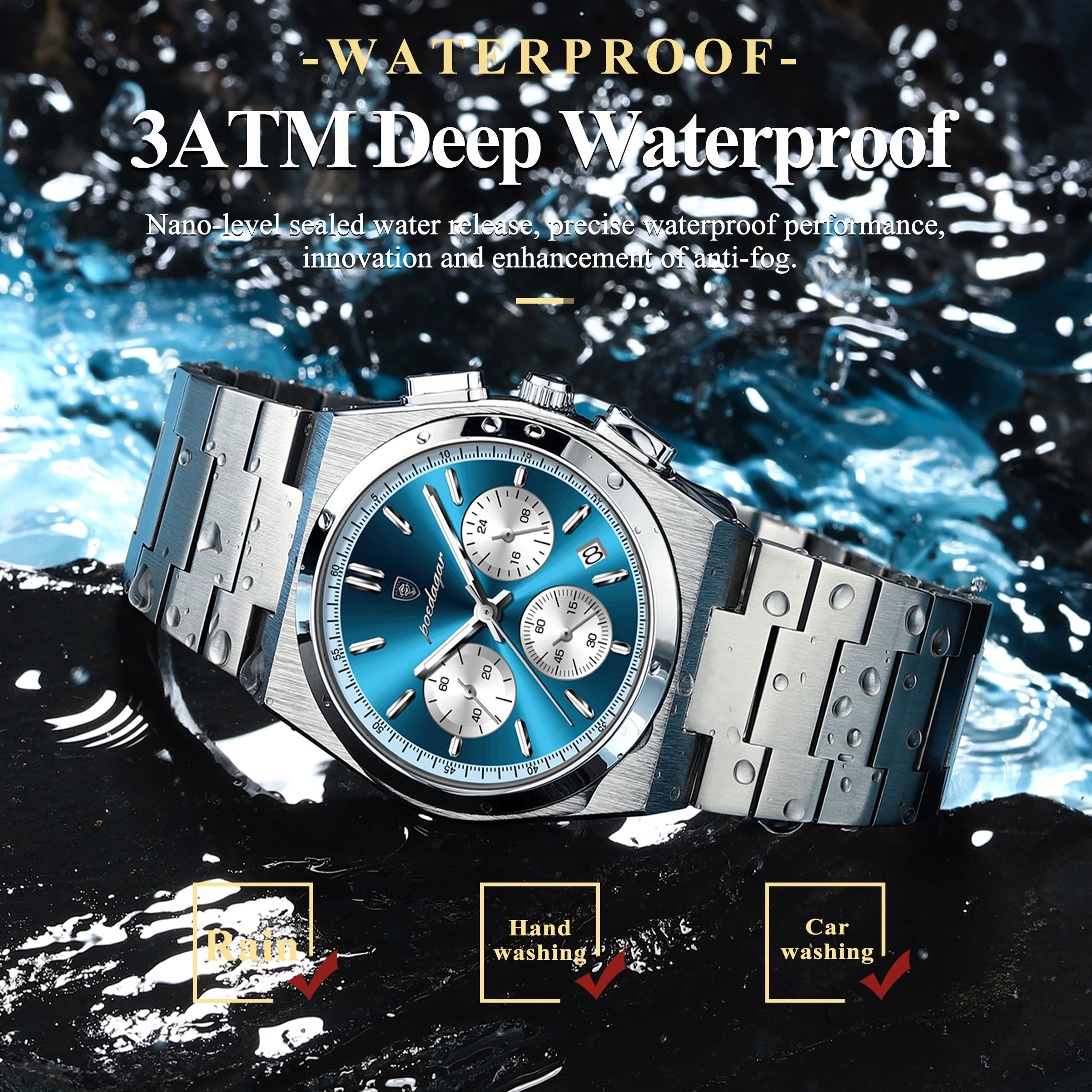 Multifunctional Waterproof Luminous Quartz Watch For Men