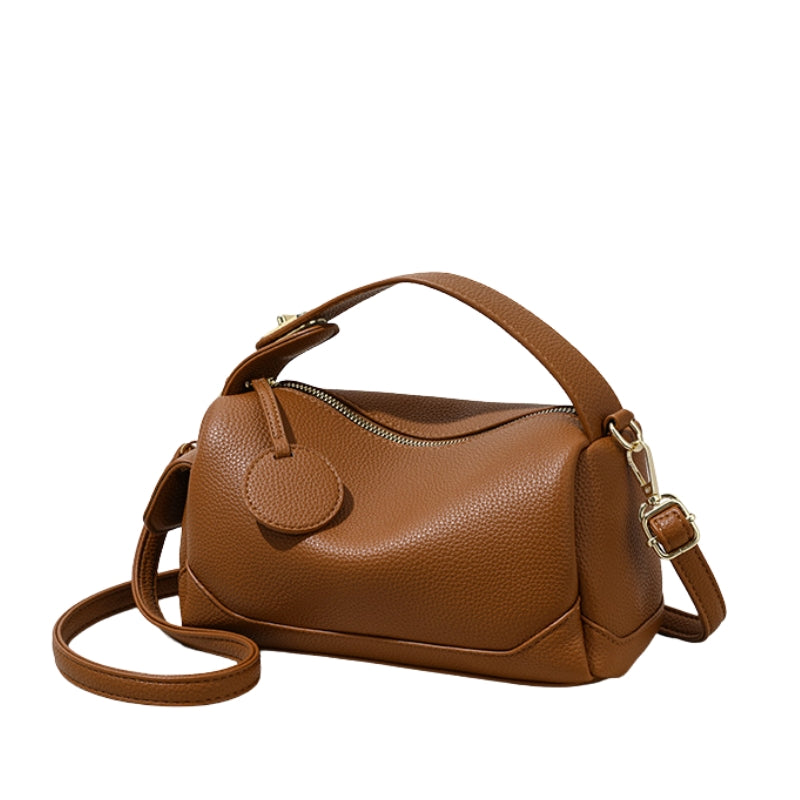 Soft Leather Large Capacity Boston Pillow Bag