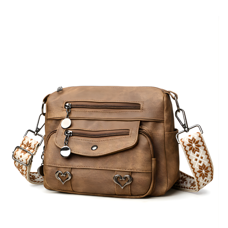 Retro Style Vintage Multi Pocket Shoulder Bag