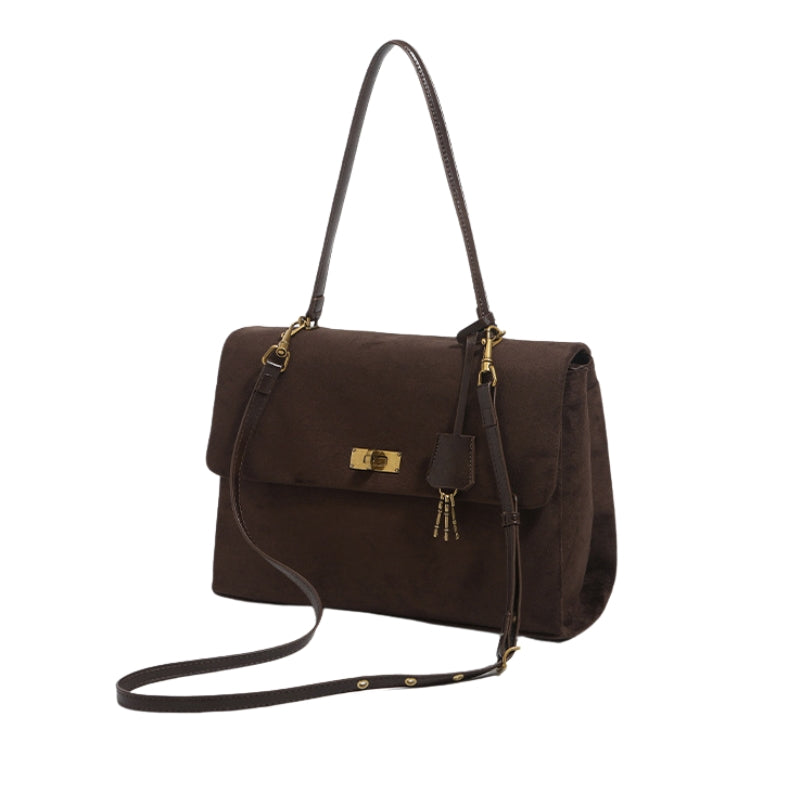 Frosted Suede Large Capacity Messenger Shoulder Bag