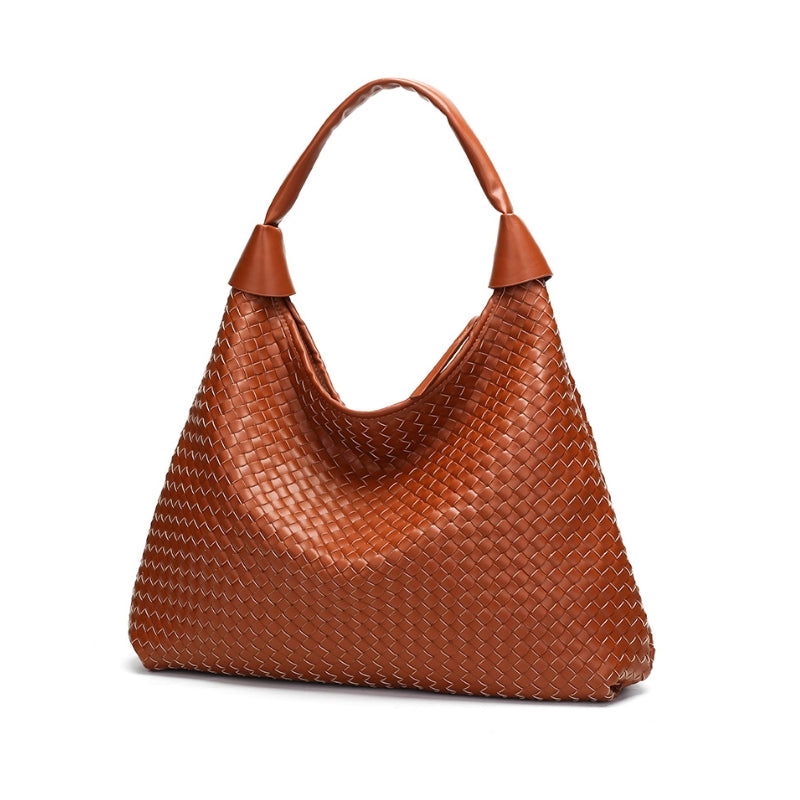 Artisanal Woven Lattice Slouchy Shoulder Bag