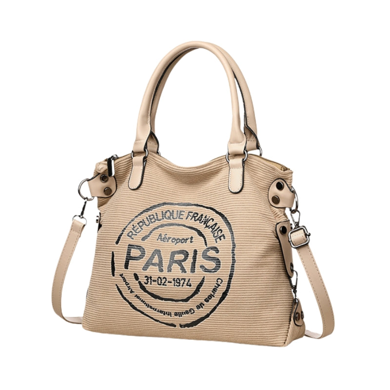 Printed Corduroy Retro Handbag