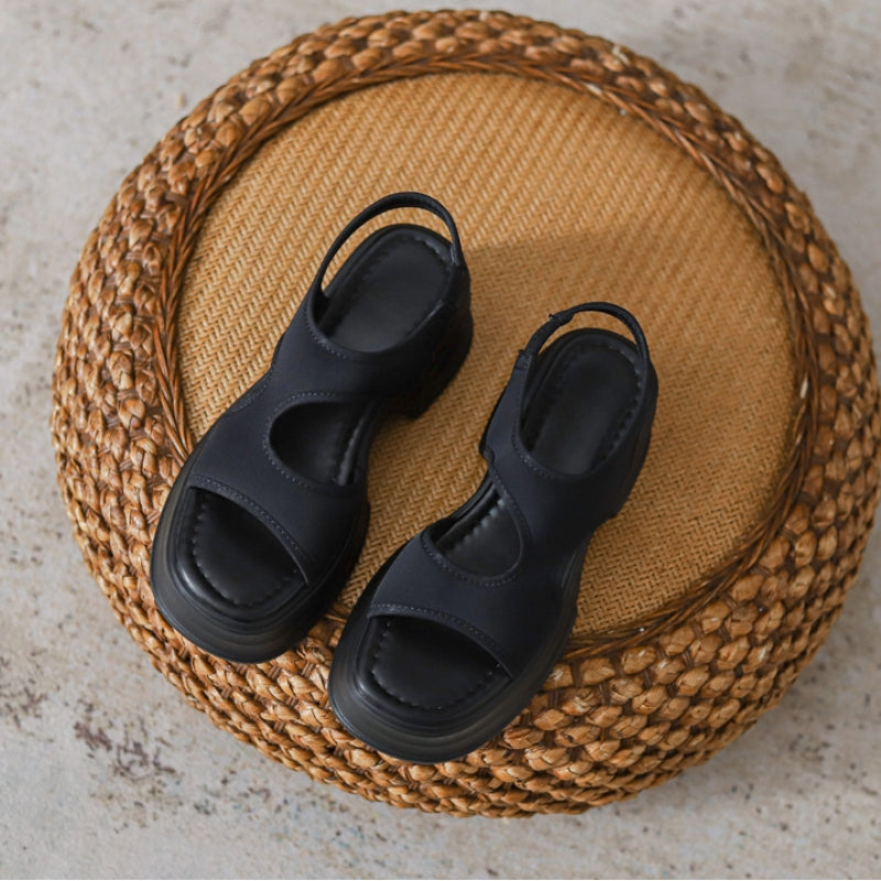 Sporty Architectural Wedge Platform Sandals for Women