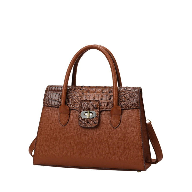 Sophisticated Embossed Top Handle Handbag