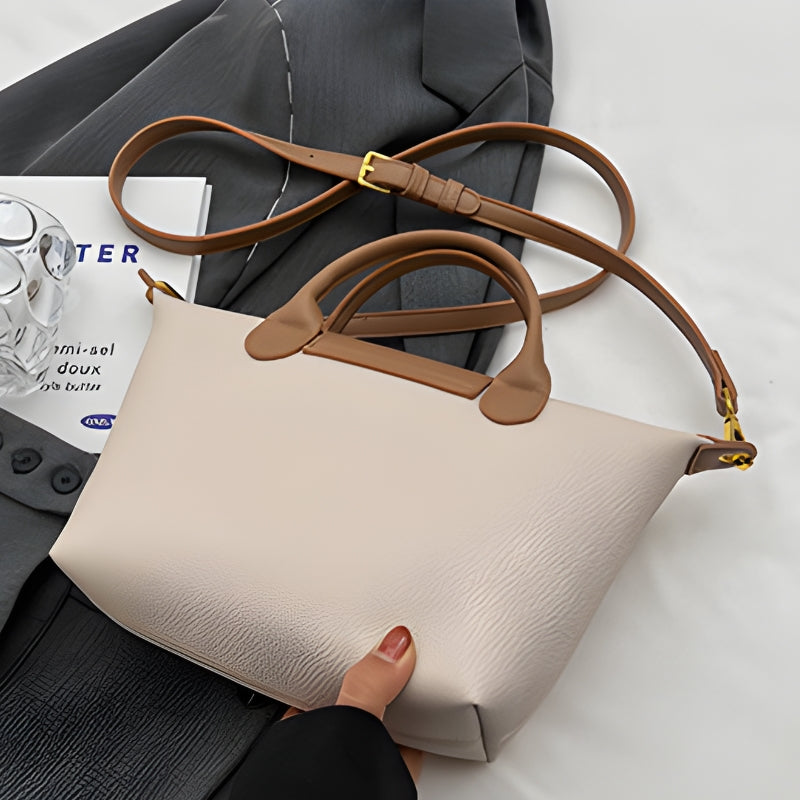 Two Tone Contrast Satchel Handbag