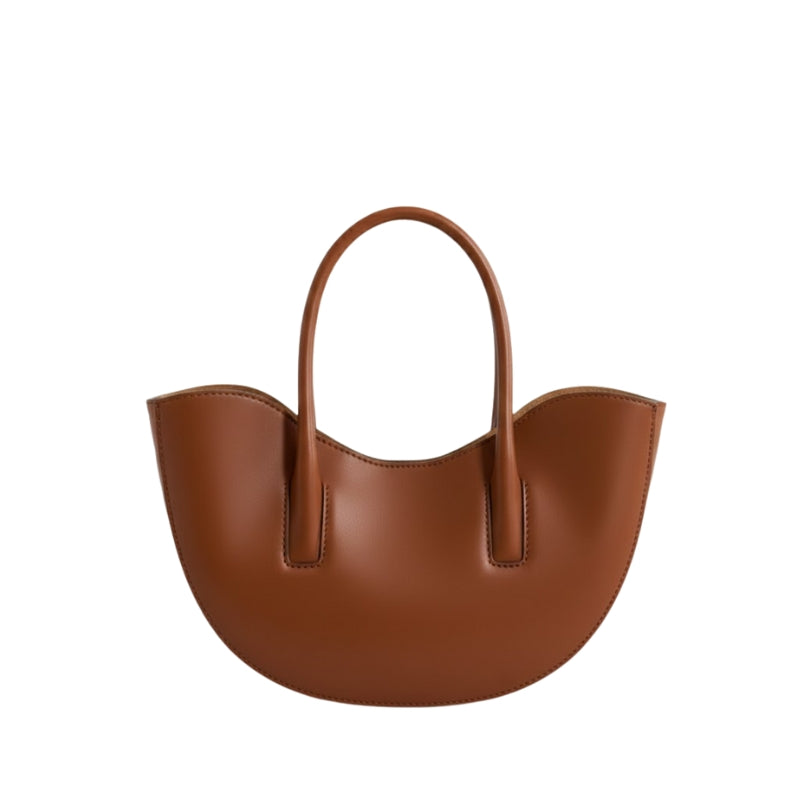 Sculptural Crescent Handbag with Accessory Pouch