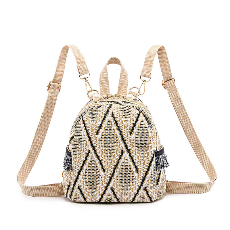 Street Style Straw Backpack