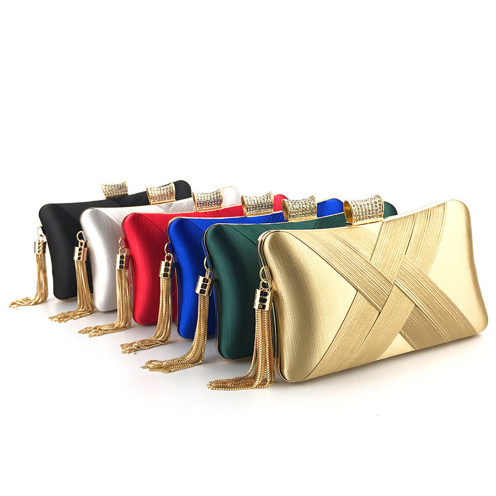 Satin Tassel Clutch Bag