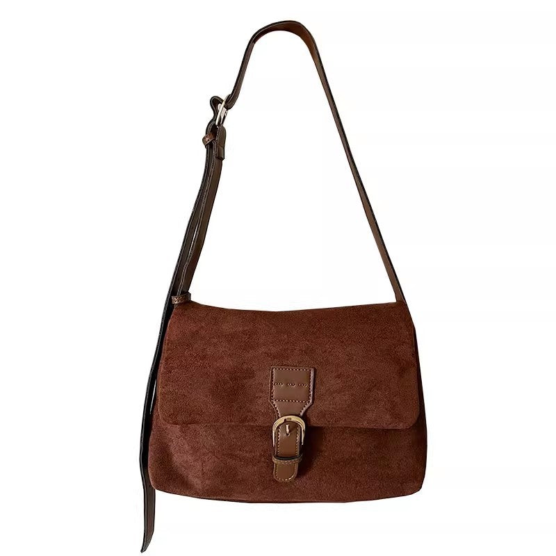 Casual Suede Crossbody Bag