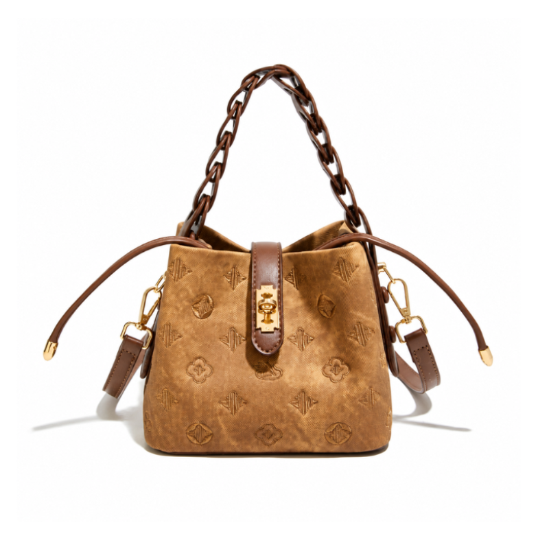 Monogram Embroidered Luxury Bucket Bag