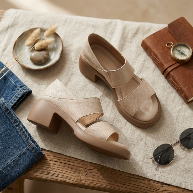 Valora Peep-Toe Heel Sandals