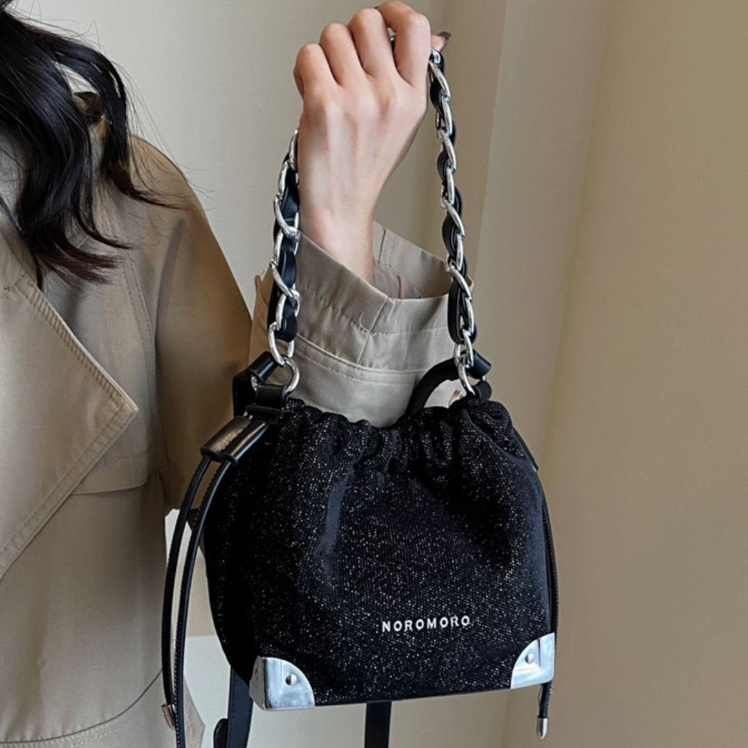 Chic Texture Chain Bucket Bag