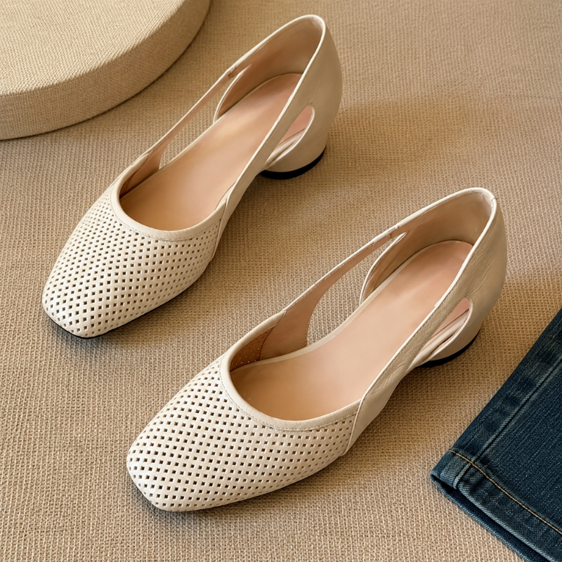 Elodie Cutwork Mary Jane Sandals