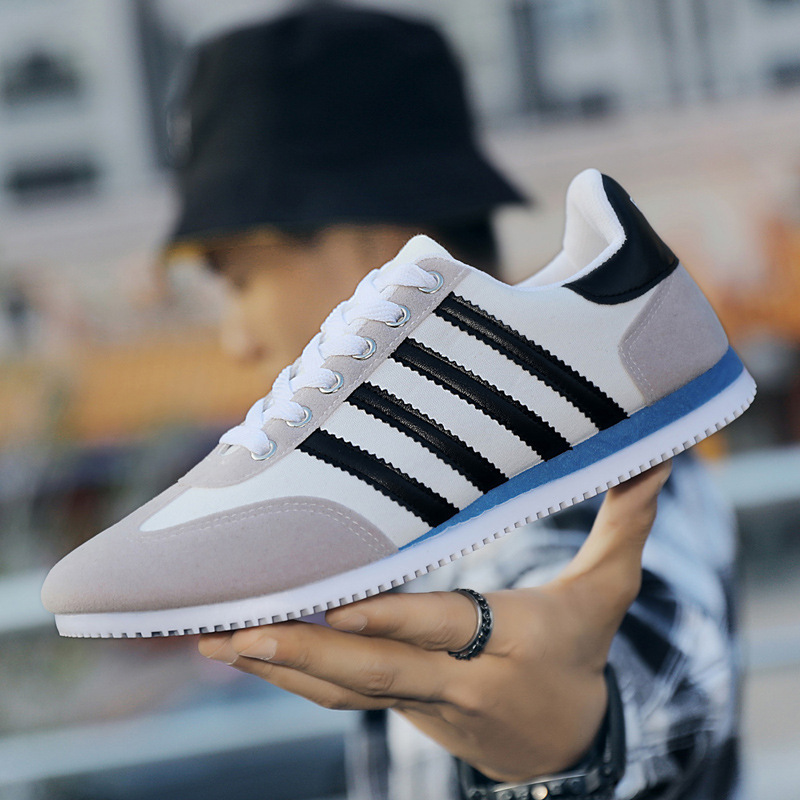 Men’s Dynamic Striped Low-Top Urban Lifestyle Sneakers