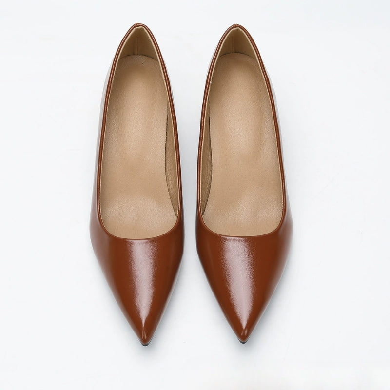 Women Modern Minimalist Pointed Toe Block Heels