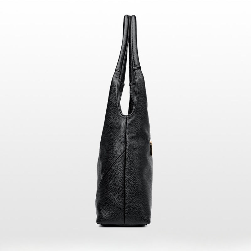 Women's Sculpted Leather Geometric Shoulder Bag