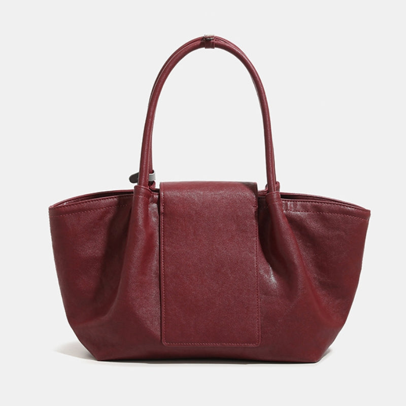 Women's Textured Leather Shoulder Bag with ID Tag