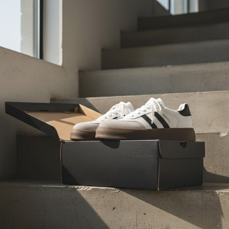 Women's Striped Side Suede Trim Sporty Sneakers