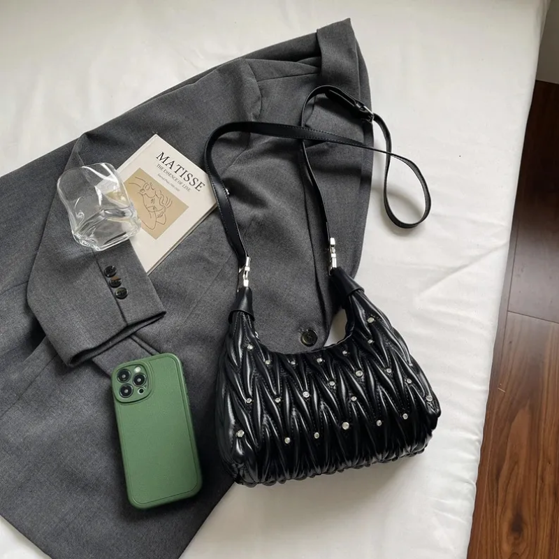 Crystal Pleat Women’s Shoulder Bag