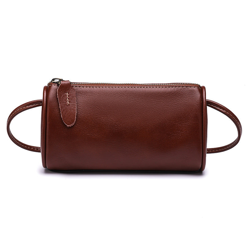 Retro Boston Leather Crossbody Bag