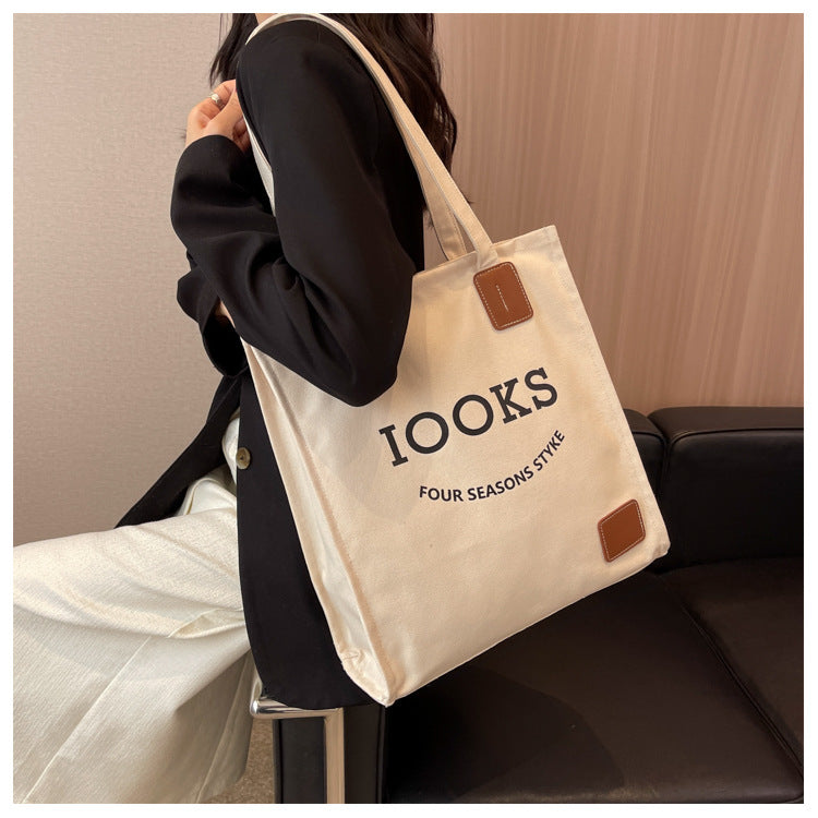 Chic Canvas Vertical Tote Bag