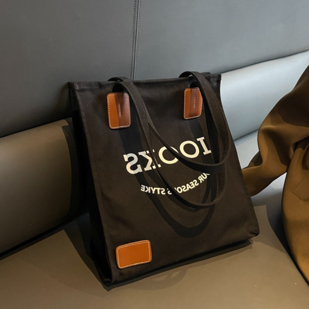 Chic Canvas Vertical Tote Bag