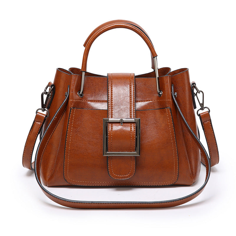 Retro Glam Leather Tote Bag