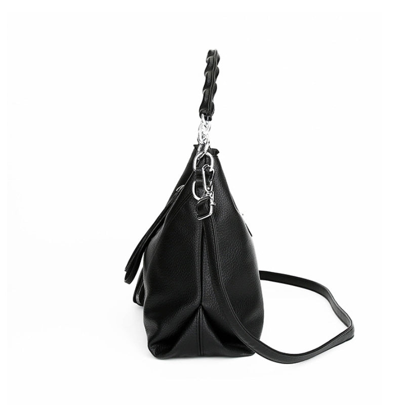 Women's Chic Pebbled Leather Slouchy Handbag
