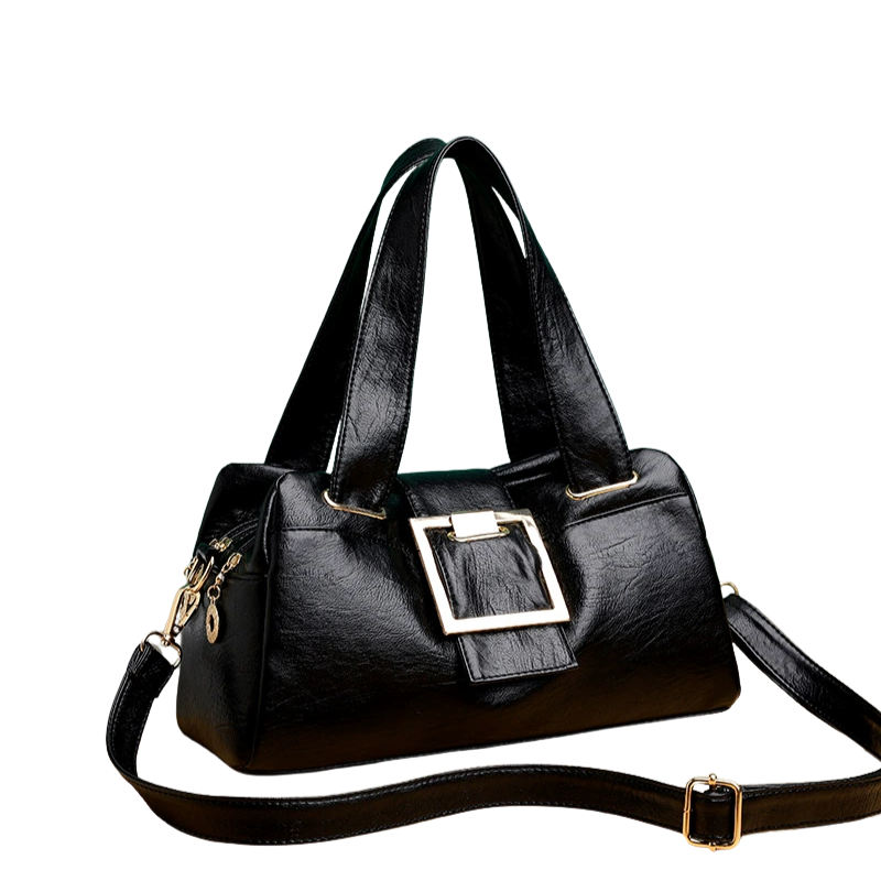 Gilded Square Buckle Crossbody Bag