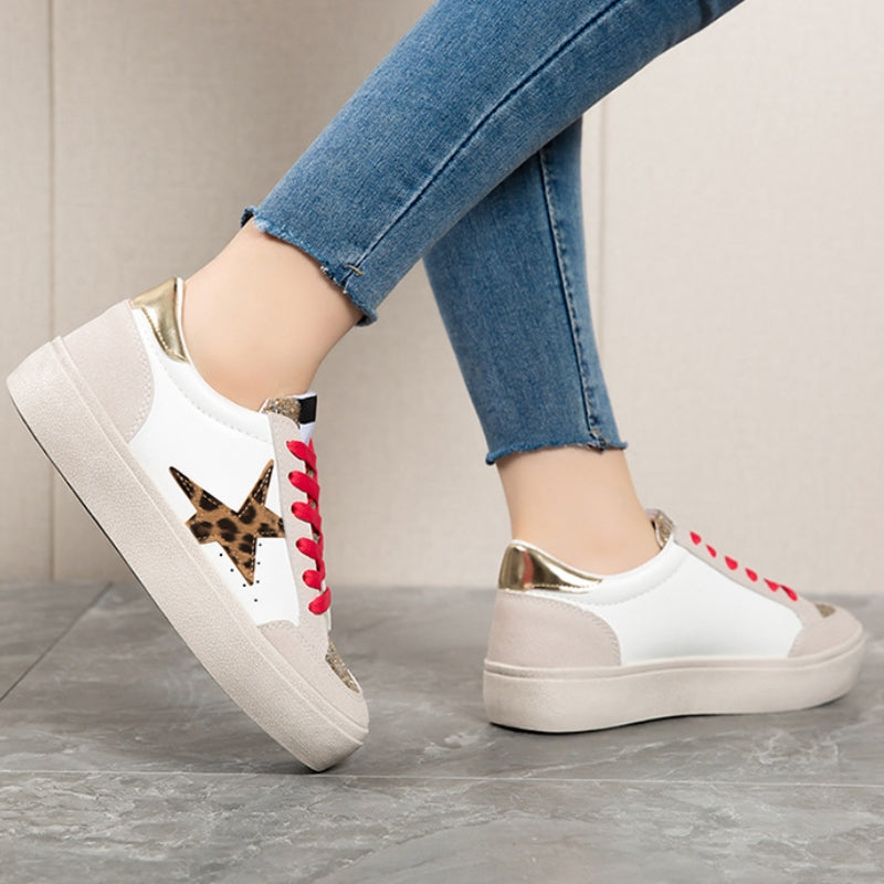 Women's Fashion Star Motif Platform Sneakers