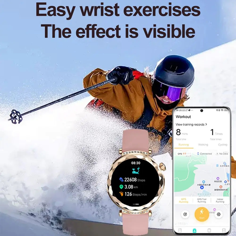 Elegant Fit Women's Smart Watch with Bluetooth Calling and Health Monitoring
