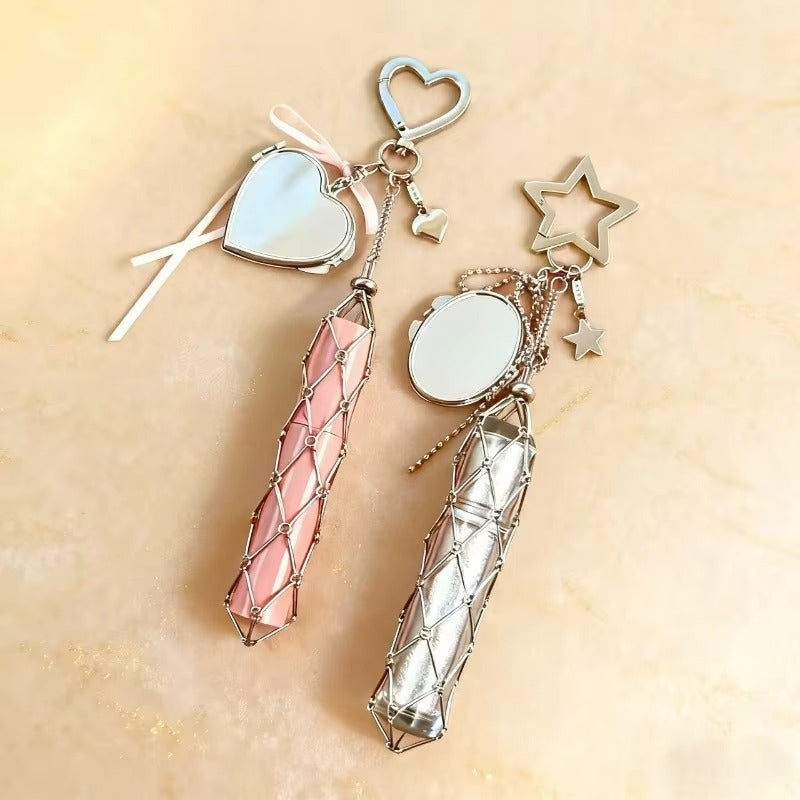 Starry Glow Mirror & Lipstick Style Keychain