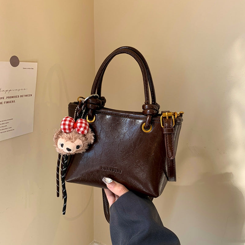 Cognac Vintage Frame Satchel Handbag