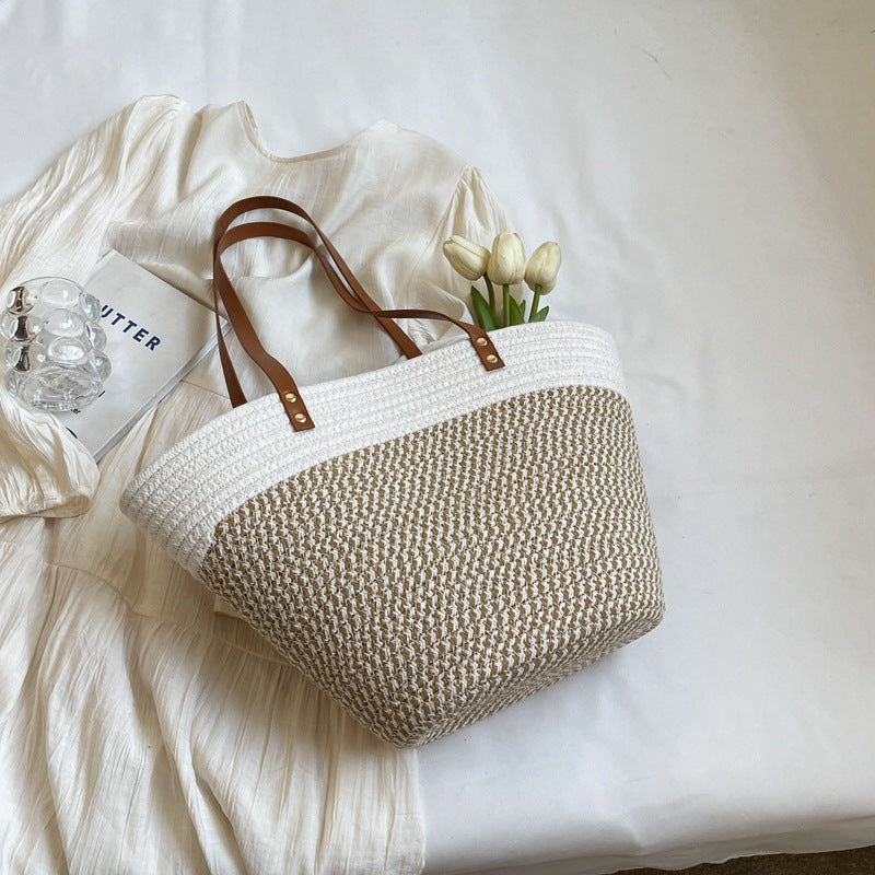 Fashionable Seaside Straw Tote Bag