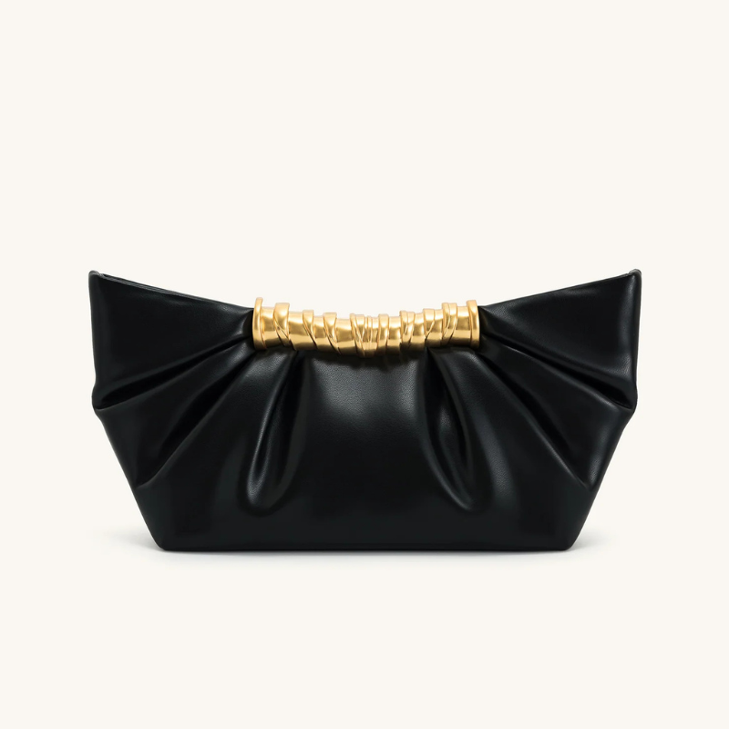 Leia Luxe Metal Pleated Dumpling Handbag