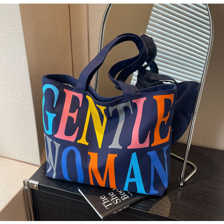 Canvas Letter Commuter Tote Bag