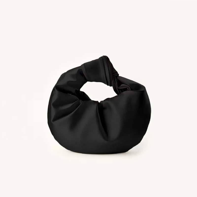 Veloura Pleated Satin Cloud Handbag