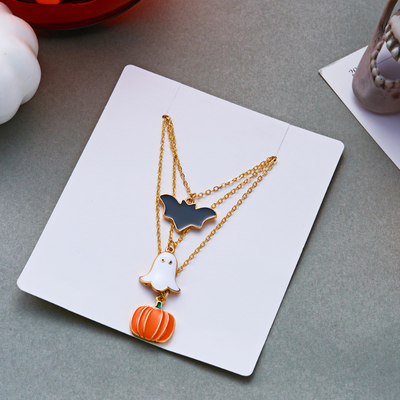 Spooky Charm Women’s Halloween Pendant Necklace Set